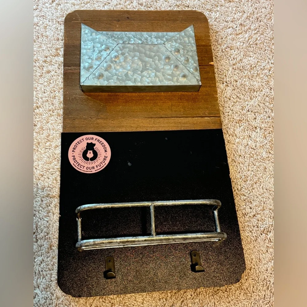 Rustic Mail and Key Holder, Chalkboard & Wall Storage Unit Entryway Organizer